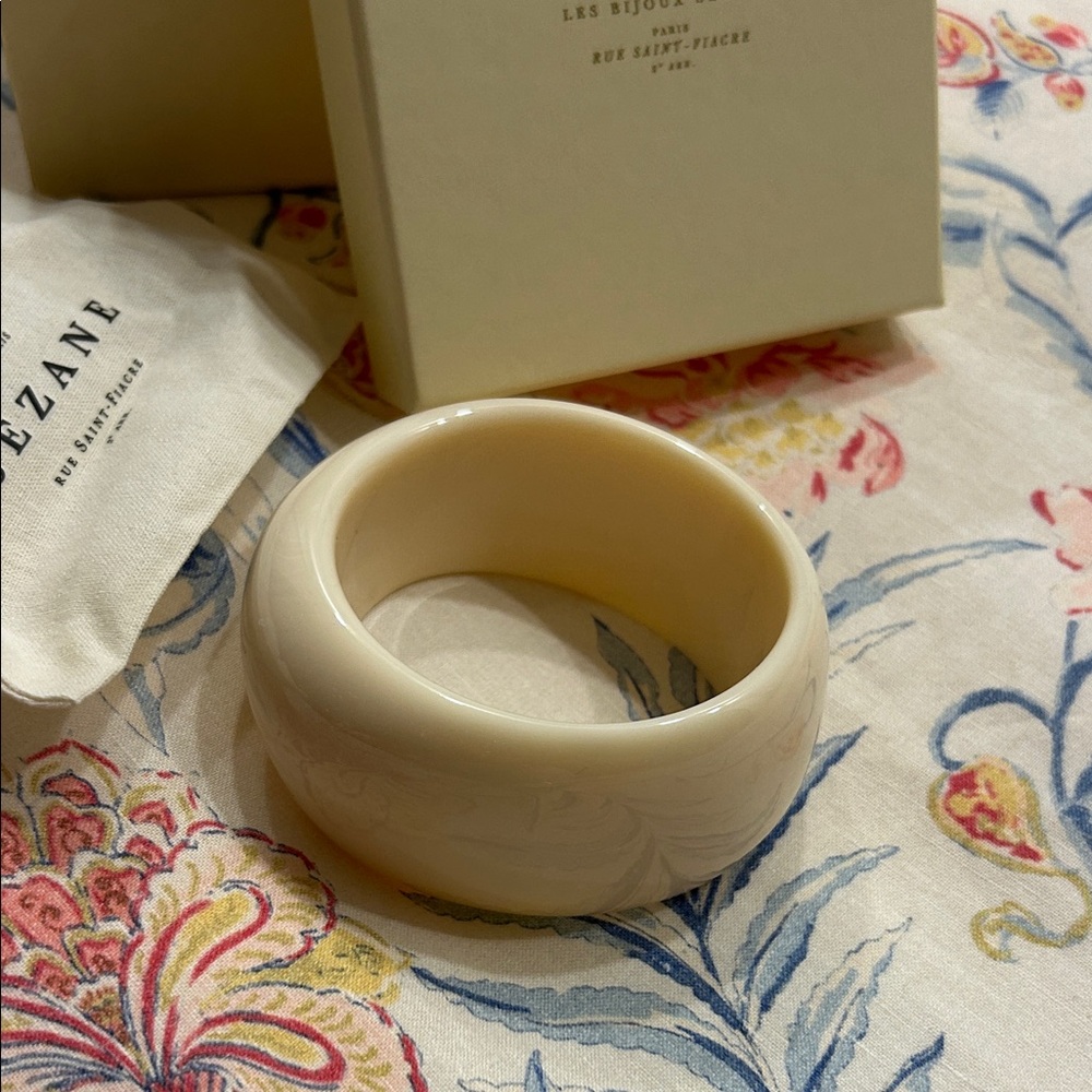 Sezane Cream Bangle Bracelet